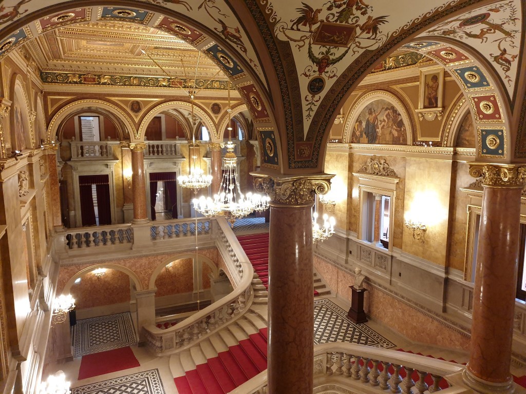 The Grand Staircase of the Opera House in Budapest