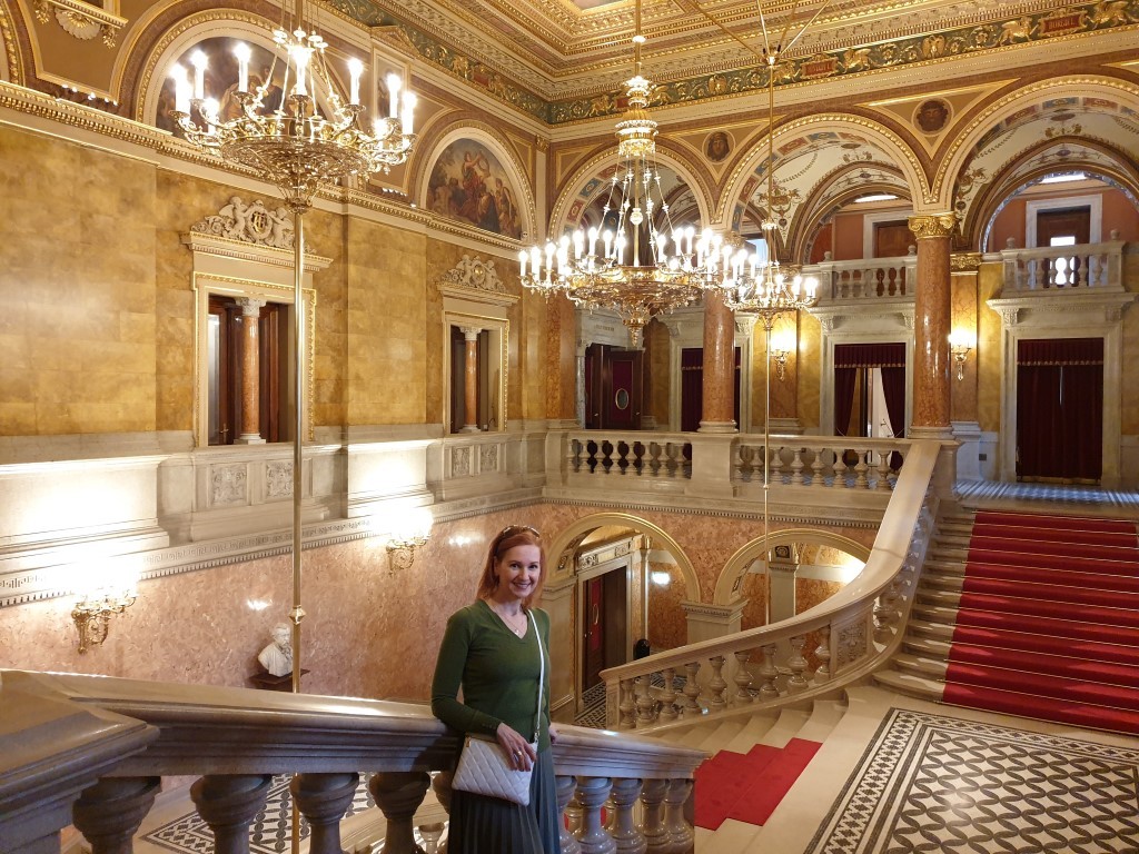 The Grand Staircase of the Opera House in Budapest